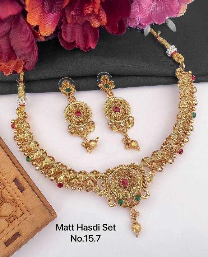 Rajwadi Style Matte Hasdi jewellery Set Catalog